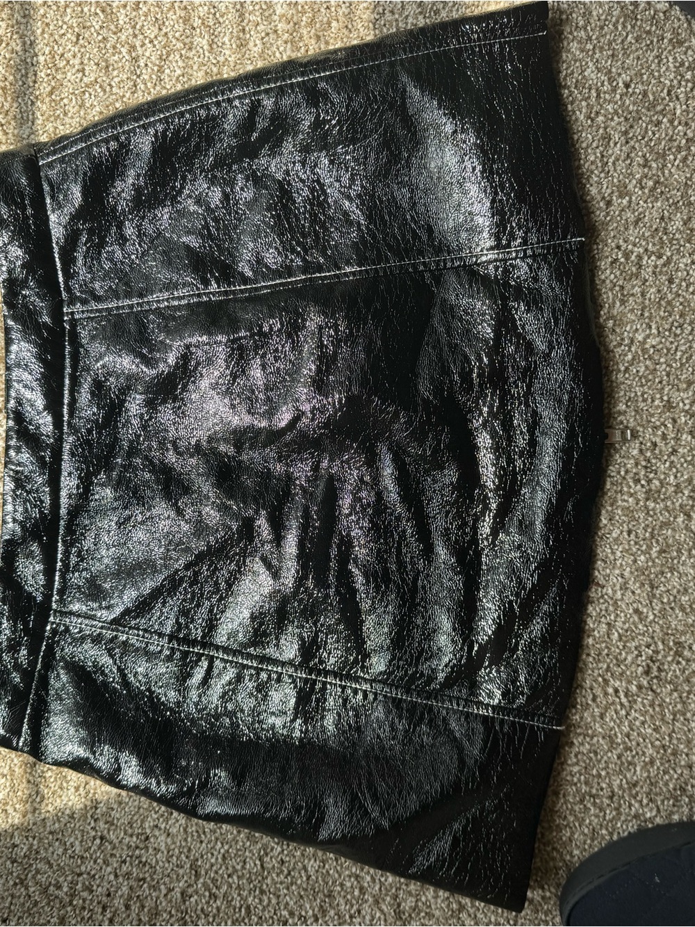 Kendall & Kylie High-Shine Black Patent Skirt